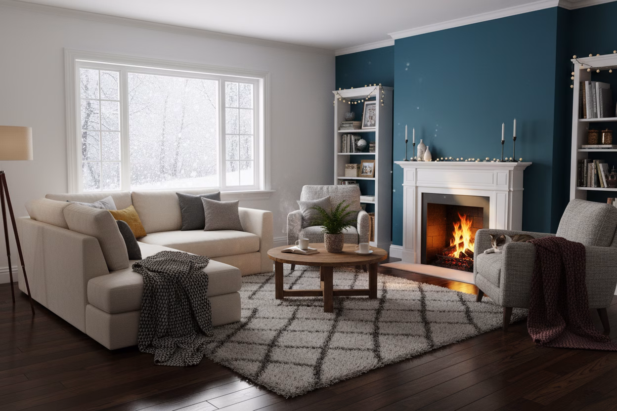 Parquet Sombre Avec Mur Coloré